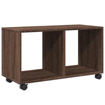 Dulap cu roți, stejar maro, 72x33x42,5 cm, lemn prelucrat - Img 2