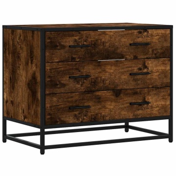 Dulap cu sertar, stejar fumuriu,70x41x56 cm, lemn prelucrat - Img 2