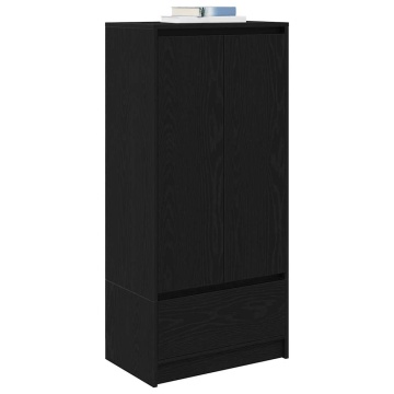 Dulap cu sertar stejar negru 55,5x34x119,5 cm lemn prelucrat - Img 4