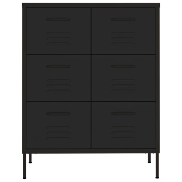 Dulap cu sertare, negru, 80x35x101,5 cm, oțel - Img 3