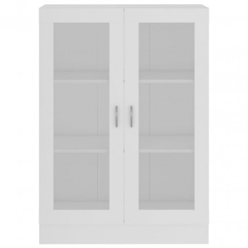 Dulap cu vitrină, alb, 82,5 x 30,5 x 115 cm, PAL - Img 5