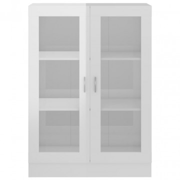 Dulap cu vitrină, alb extralucios, 82,5 x 30,5 x 115 cm, PAL - Img 5