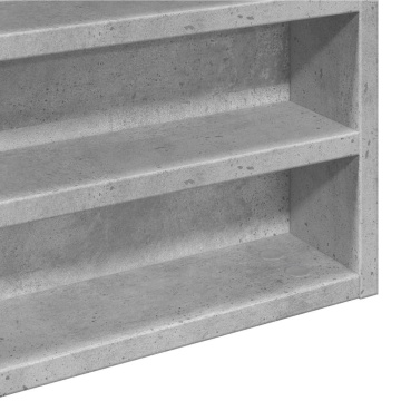 Dulap cu vitrină, gri beton, 100x8,5x50 cm, lemn prelucrat - Img 6