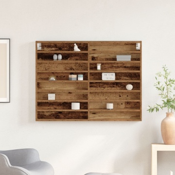 Dulap cu vitrină, lemn vechi, 100x8,5x75 cm, lemn prelucrat - Img 4