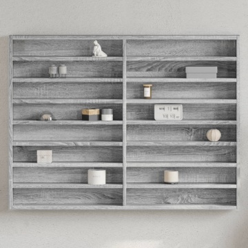 Dulap cu vitrină, sonoma gri, 100x8,5x75 cm, lemn prelucrat - Img 1