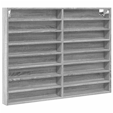 Dulap cu vitrină, sonoma gri, 100x8,5x75 cm, lemn prelucrat - Img 2