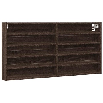 Dulap cu vitrină, stejar maro, 100x8,5x50 cm, lemn prelucrat - Img 2