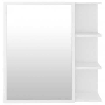 Dulap de baie cu oglindă, alb, 62,5 x 20,5 x 64 cm, PAL - Img 5