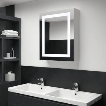 Dulap de baie cu oglindă și LED-uri, 50 x 13 x 70 cm - Img 1