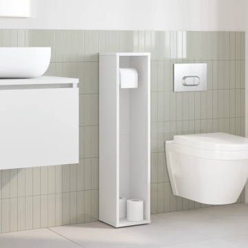 Dulap de baie cu suport role, alb, 20,5x20x90 cm - Img 3