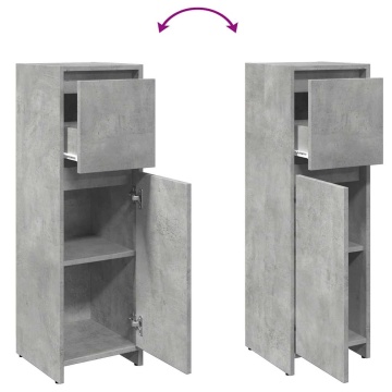 Dulap de baie, gri beton, 30 x 30 x 95 cm, PAL - Img 6
