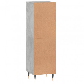 Dulap de baie, gri beton, 30x30x100 cm, lemn prelucrat - Img 7