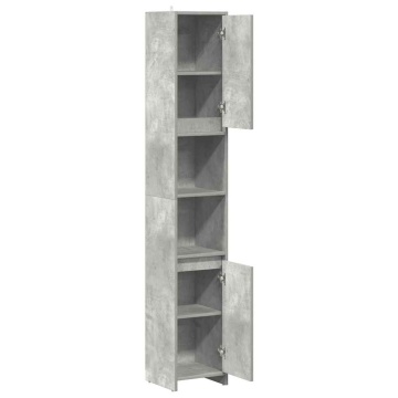 Dulap de baie, gri beton, 30x30x183,5 cm, PAL - Img 8