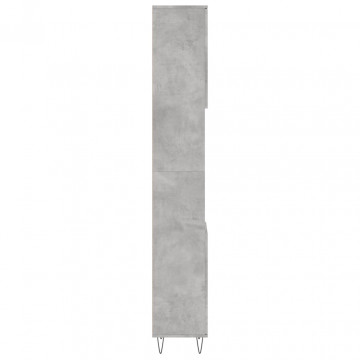 Dulap de baie, gri beton, 30x30x190 cm, lemn prelucrat - Img 6