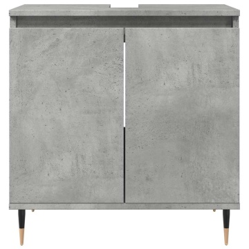 Dulap de baie, gri beton, 58x33x60 cm, lemn prelucrat - Img 4