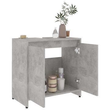 Dulap de baie, gri beton, 60x33x61 cm, lemn prelucrat - Img 4