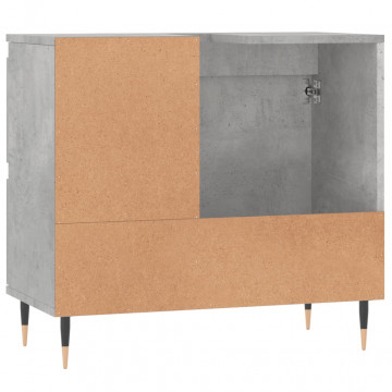 Dulap de baie, gri beton, 65x33x60 cm, lemn prelucrat - Img 6