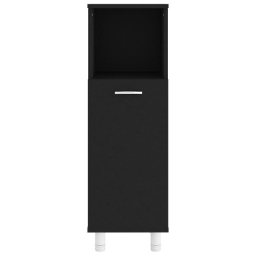 Dulap de baie, negru, 30x30x95 cm, lemn prelucrat - Img 8
