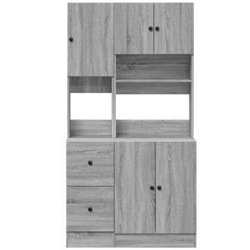 Dulap de bucătărie, gri sonoma, 95x50x180 cm lemn prelucrat - Img 4