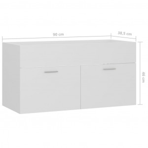 Dulap de chiuvetă, alb, 90x38,5x46 cm, PAL - Img 7