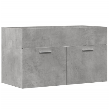 Dulap de chiuvetă baie gri beton, 90x38,5x46 cm, lemn prelucrat - Img 2