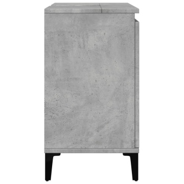 Dulap de chiuvetă, gri beton, 58x33x60 cm, lemn prelucrat - Img 5