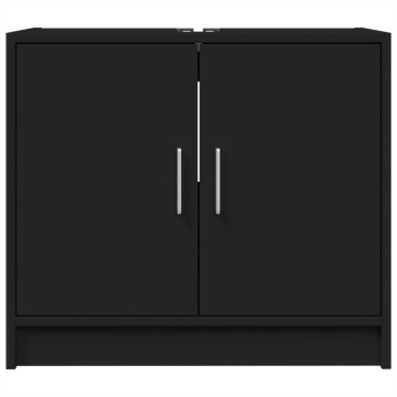 Dulap de chiuvetă, negru, 63x29x55 cm, lemn prelucrat - Img 4