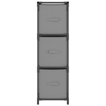 Dulap de depozitare cu 3 sertare textile, gri 34x34x101 cm oțel - Img 3