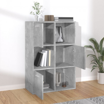 Dulap de depozitare, gri beton, 60 x 29,5 x 90 cm, PAL - Img 3