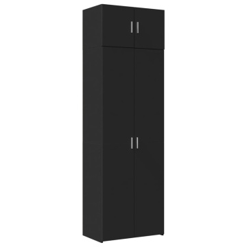 Dulap de depozitare, negru, 70x42,5x225 cm, lemn prelucrat - Img 2