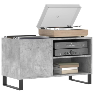 Dulap de discuri, gri beton, 85x38x48 cm, lemn prelucrat - Img 3