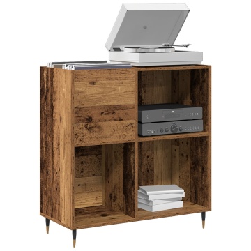 Dulap de discuri, stejar artizanal 84,5x38x89 cm lemn prelucrat - Img 3