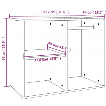 Dulap de dressing, gri beton, 80x40x65 cm, lemn compozit - Img 6