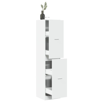 Dulap de farmacie, alb, 40x41x174,5 cm, lemn prelucrat - Img 1