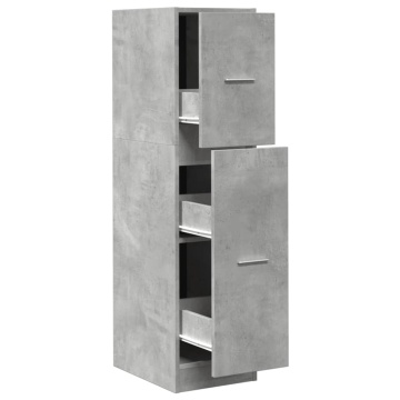 Dulap de farmacie, gri beton, 30x41x118 cm, lemn prelucrat - Img 2