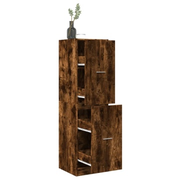 Dulap de farmacie stejar fumuriu, 40x41x144,5cm, lemn prelucrat - Img 1