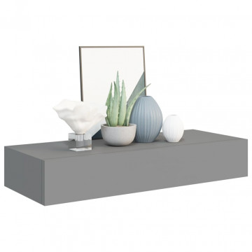 Dulap de perete cu sertar, gri, 60x23,5x10 cm, MDF - Img 3