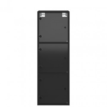 Dulap de perete cu uși din sticlă, negru, 35x37x100 cm - Img 5