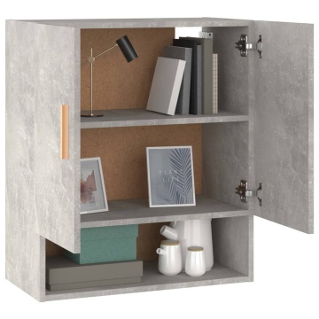 Dulap de perete, gri beton, 60x31x70 cm, lemn prelucrat - Img 4