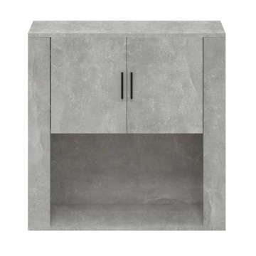 Dulap de perete, gri beton, 80x33x80 cm, lemn prelucrat - Img 3