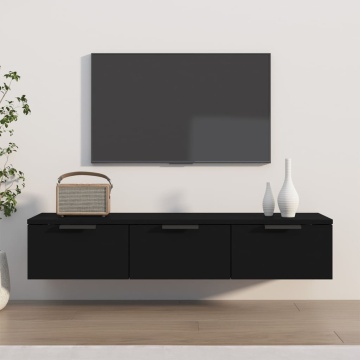 Dulap de perete, negru, 102x30x20 cm, lemn prelucrat - Img 1