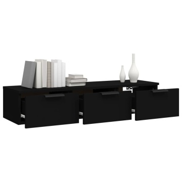 Dulap de perete, negru, 102x30x20 cm, lemn prelucrat - Img 4