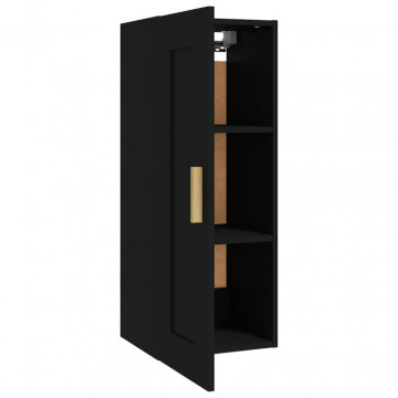 Dulap de perete, negru, 35x34x90 cm, lemn prelucrat - Img 6