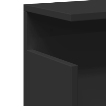 Dulap de perete, negru, 60x20x30 cm, lemn prelucrat - Img 6