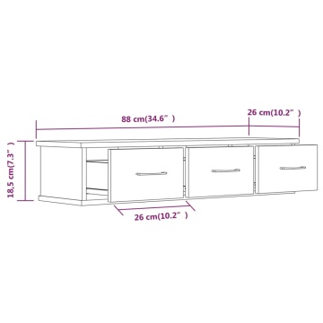 Dulap de perete stejar fumuriu 88x26x18,5 cm lemn prelucrat - Img 7