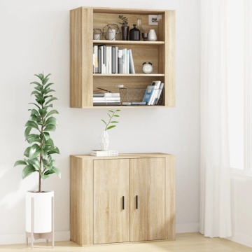 Dulap de perete, stejar sonoma, 80x33x80 cm, lemn prelucrat - Img 6