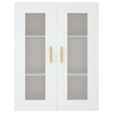 Dulap de perete suspendat, alb, 69,5x34x90 cm - Img 3