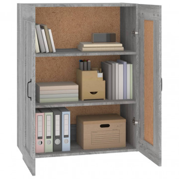 Dulap de perete suspendat, gri sonoma, 69,5x32,5x90 cm - Img 4