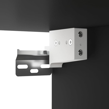 Dulap de perete suspendat, negru, 69,5x32,5x90 cm - Img 6