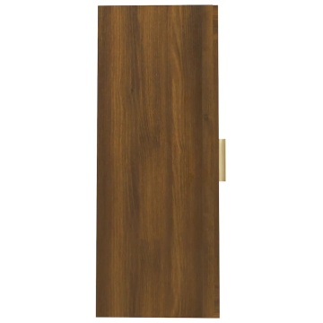 Dulap de perete suspendat, stejar maro, 69,5x34x90 cm - Img 4